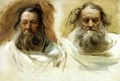 Estudio de dos cabezas para el mural de Boston Los profetas John Singer Sargent